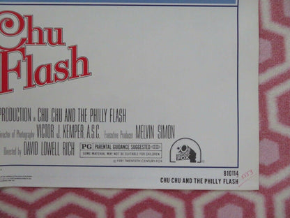 CHU CHU AND THE PHILLY FLASH US ONE SHEET POSTER ALAN ARKIN 1981 Rendezvous Cinema Movie posters