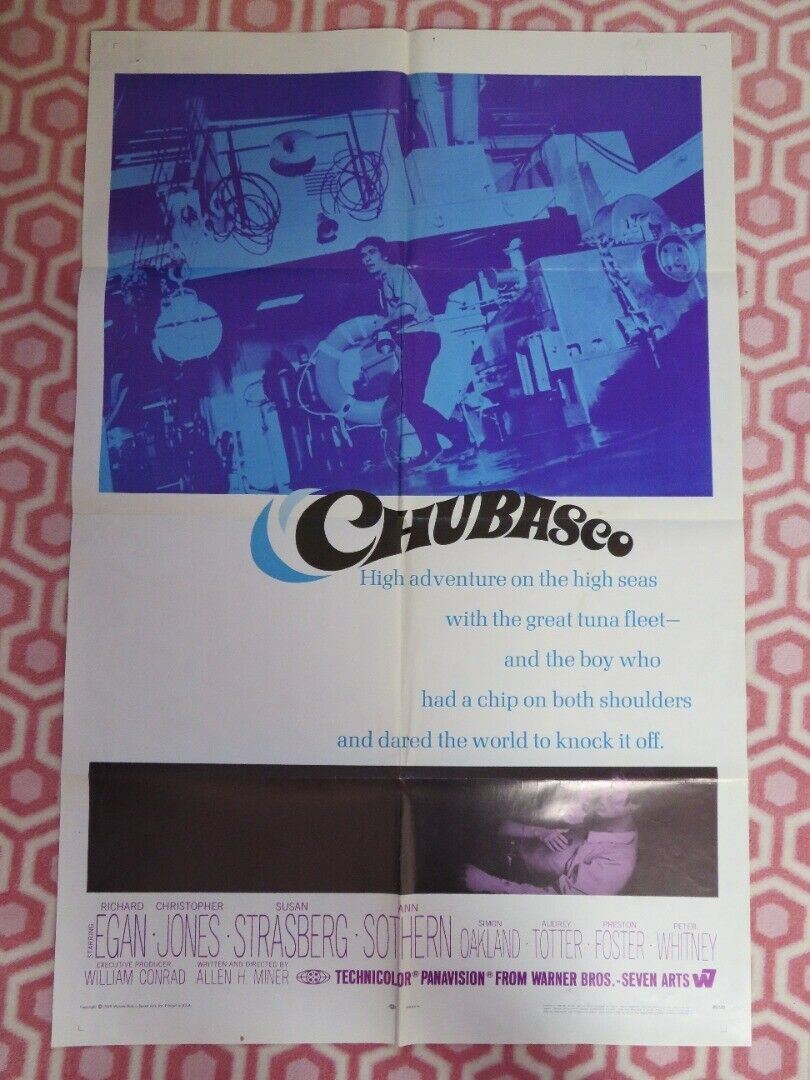 CHUBASCO FOLDED US ONE SHEET POSTER RICHARD EGAN CHRISTOPHER JONES 1968 Movie posters