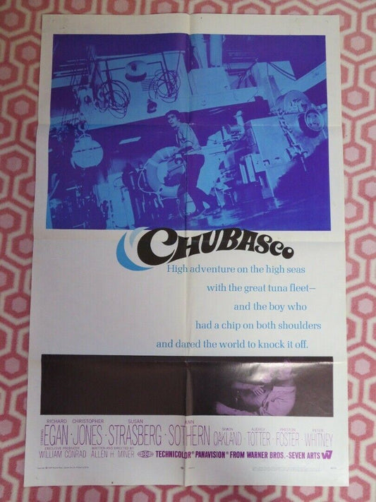 CHUBASCO FOLDED US ONE SHEET POSTER RICHARD EGAN CHRISTOPHER JONES 1968 Movie posters