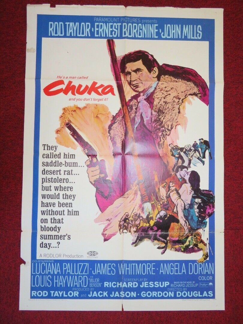 CHUKA FOLDED US ONE SHEET POSTER ROD TATLOR JOHN MILLS 1967 Movie posters