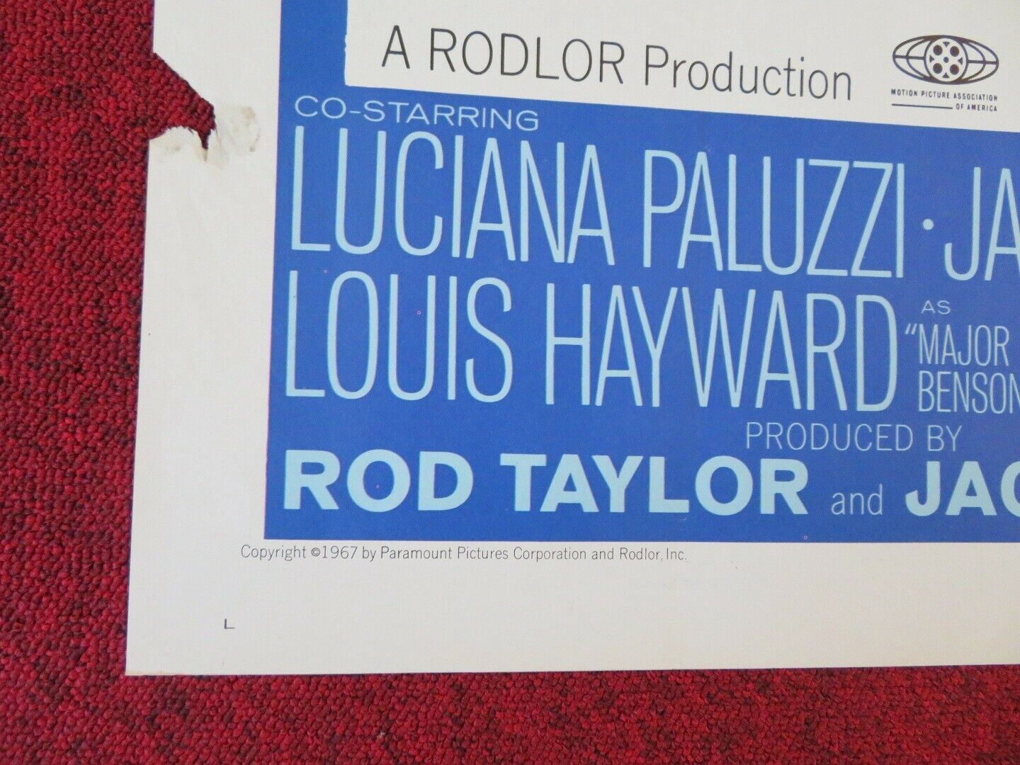 CHUKA FOLDED US ONE SHEET POSTER ROD TATLOR JOHN MILLS 1967 Movie posters