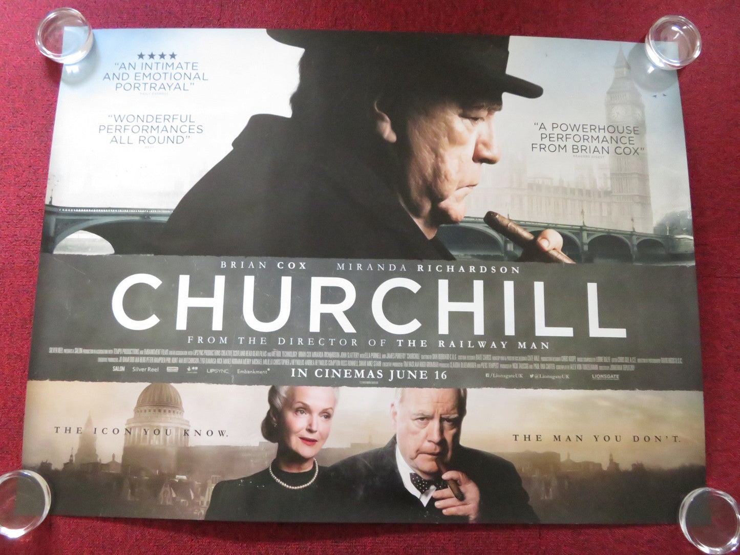 CHURCHILL UK QUAD ROLLED POSTER BRIAN COX MIRANDA RICHARDSON 2017 Rendezvous Cinema Movie posters