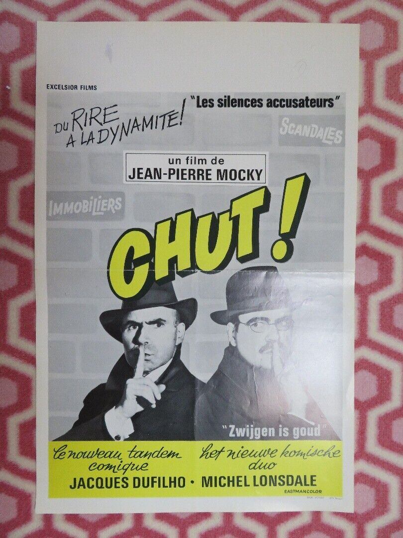 CHUT!/ HUSH! BELGIUM (21.5"x 14) POSTER JACQUES DUFILHO MICHEL LONSDALE 1972 Movie posters