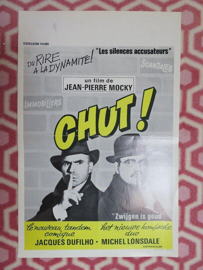 CHUT!/ HUSH! BELGIUM (21.5"x 14) POSTER JACQUES DUFILHO MICHEL LONSDALE 1972 Movie posters