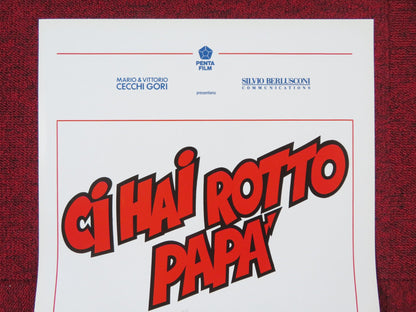 CI HAI ROTTO PAPA ITALIAN LOCANDINA POSTER ELIO GERMANO LUCA VIRGULTI 1993 Rendezvous Cinema Movie posters