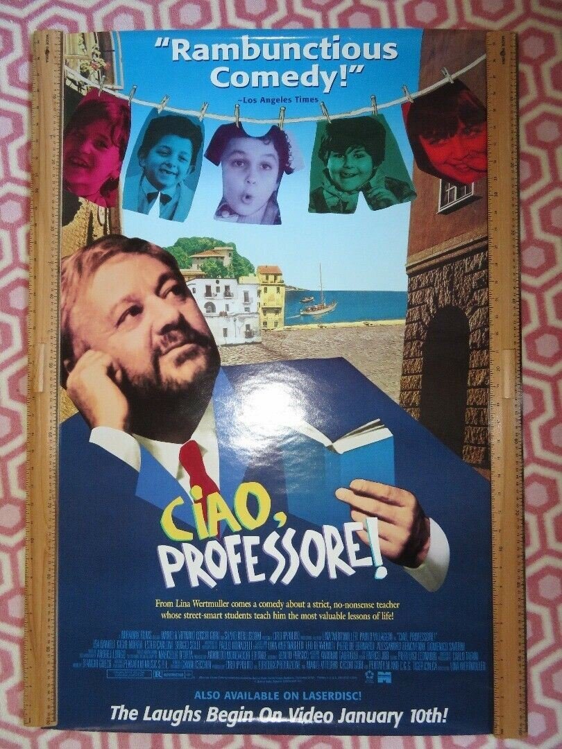 CIAO, PROFESSORE! VHS US ONE SHEET ROLLED POSTER PAOLO VILLAGGIO 1992 Movie posters