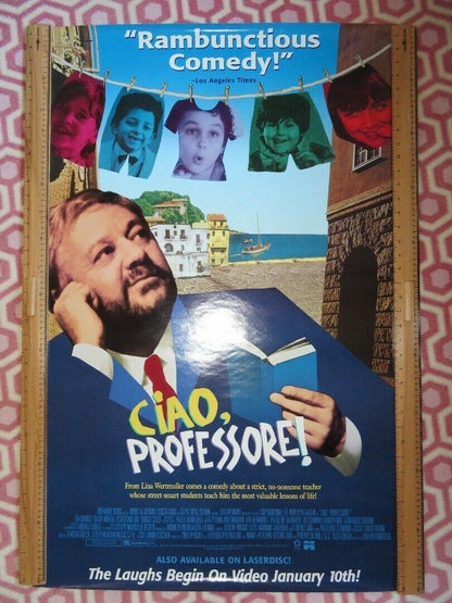 CIAO, PROFESSORE! VHS US ONE SHEET ROLLED POSTER PAOLO VILLAGGIO 1992 Movie posters