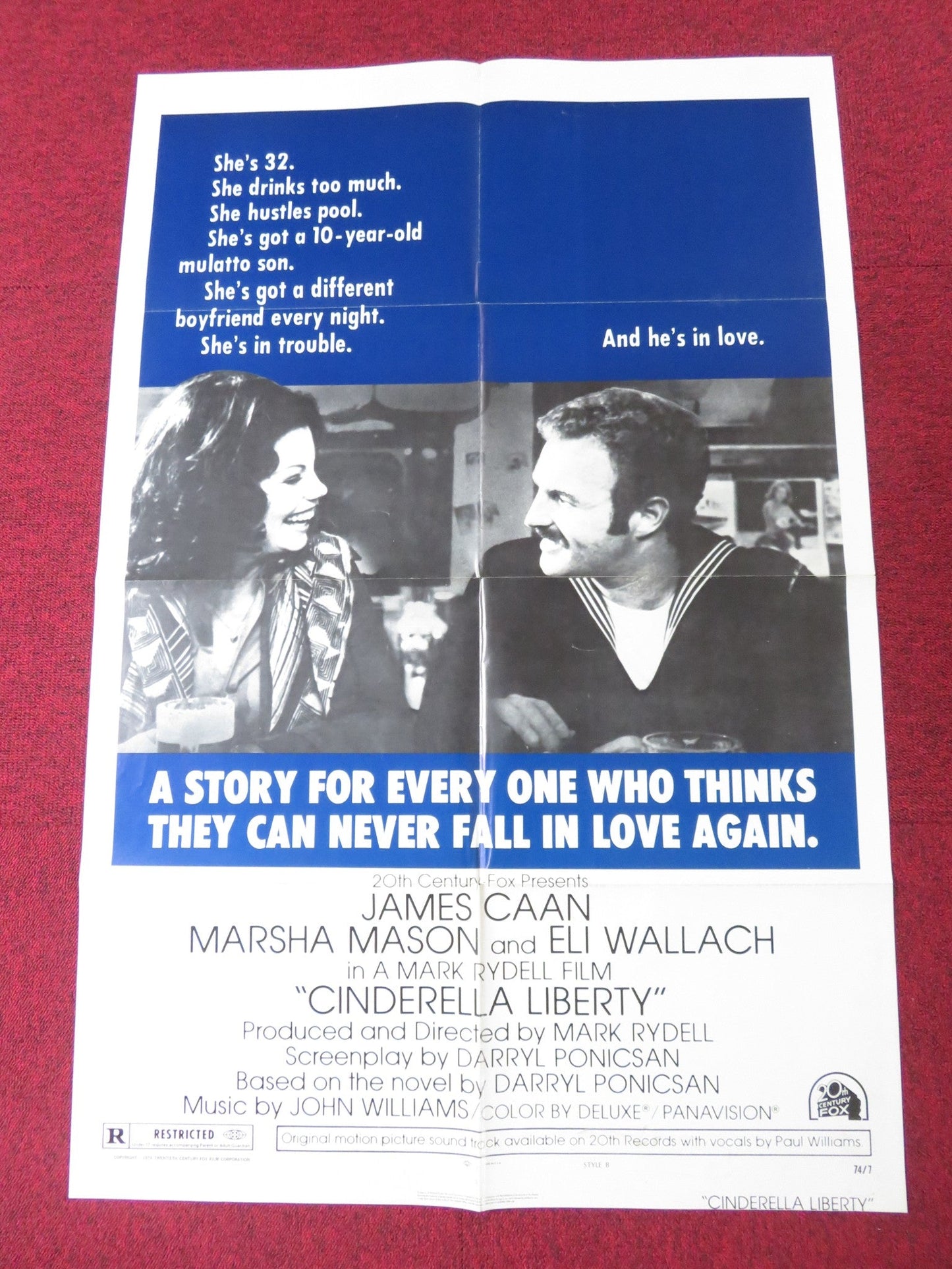 CINDERELLA LIBERTY - STYLE B FOLDED US ONE SHEET POSTER JAMES CAAN 1974 Rendezvous Cinema Movie posters