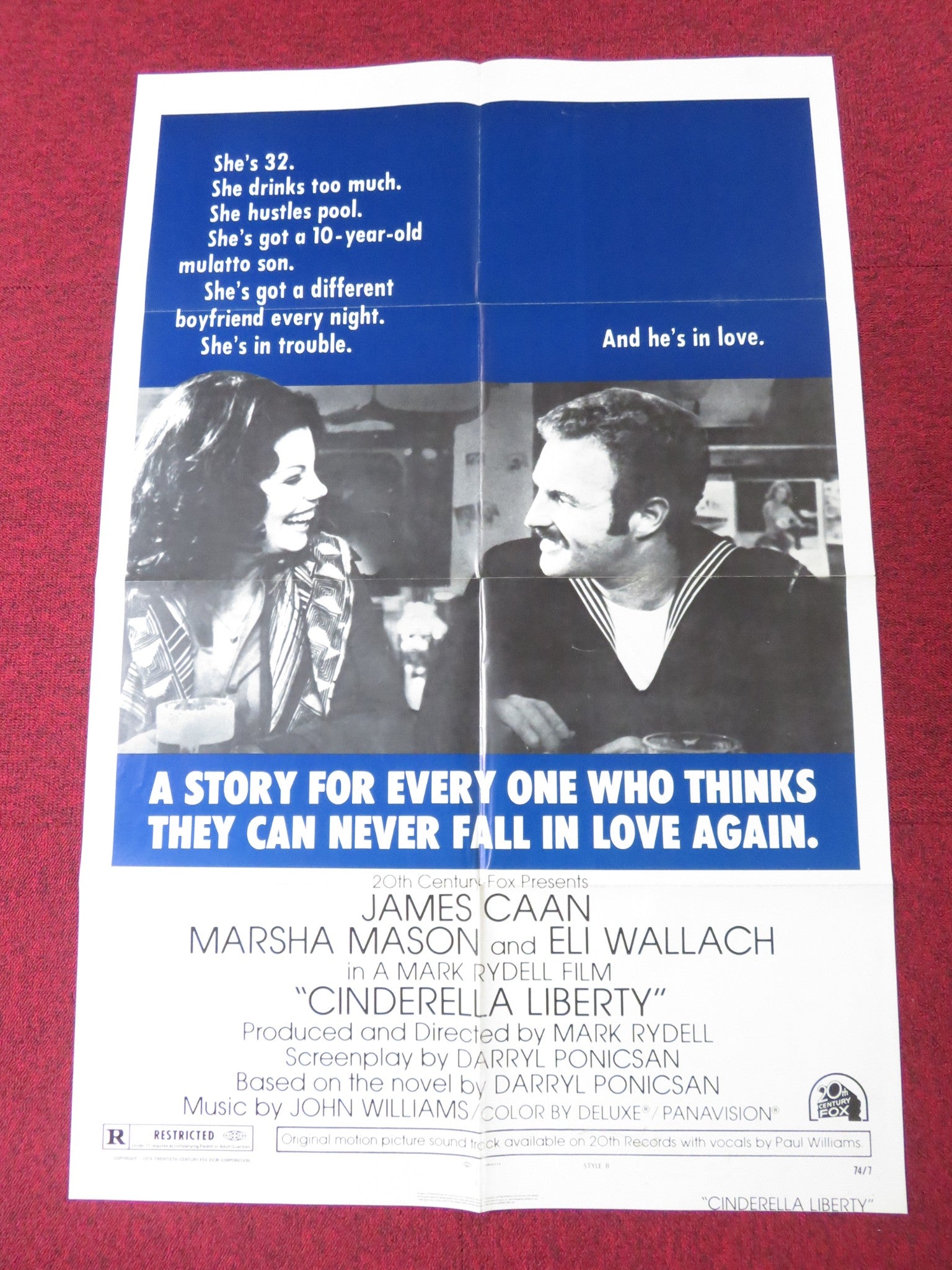 CINDERELLA LIBERTY - STYLE B FOLDED US ONE SHEET POSTER JAMES CAAN 1974 Rendezvous Cinema Movie posters