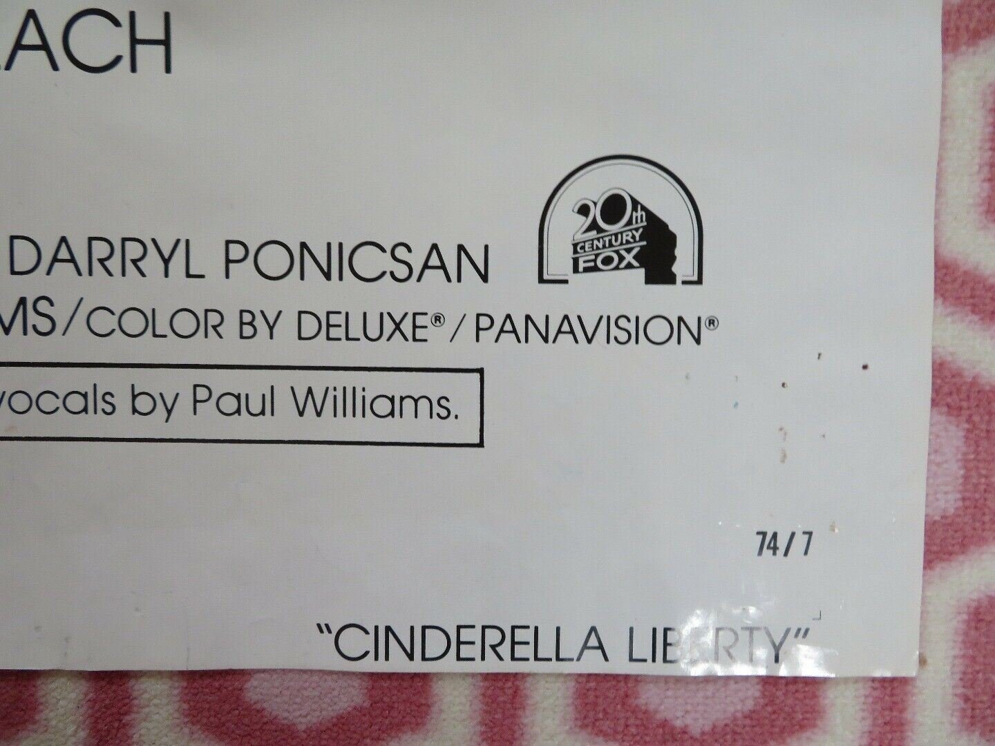 CINDERELLA LIBERTY US ONE SHEET POSTER JAMES CAAN MARSHA MASON 1974 Movie posters