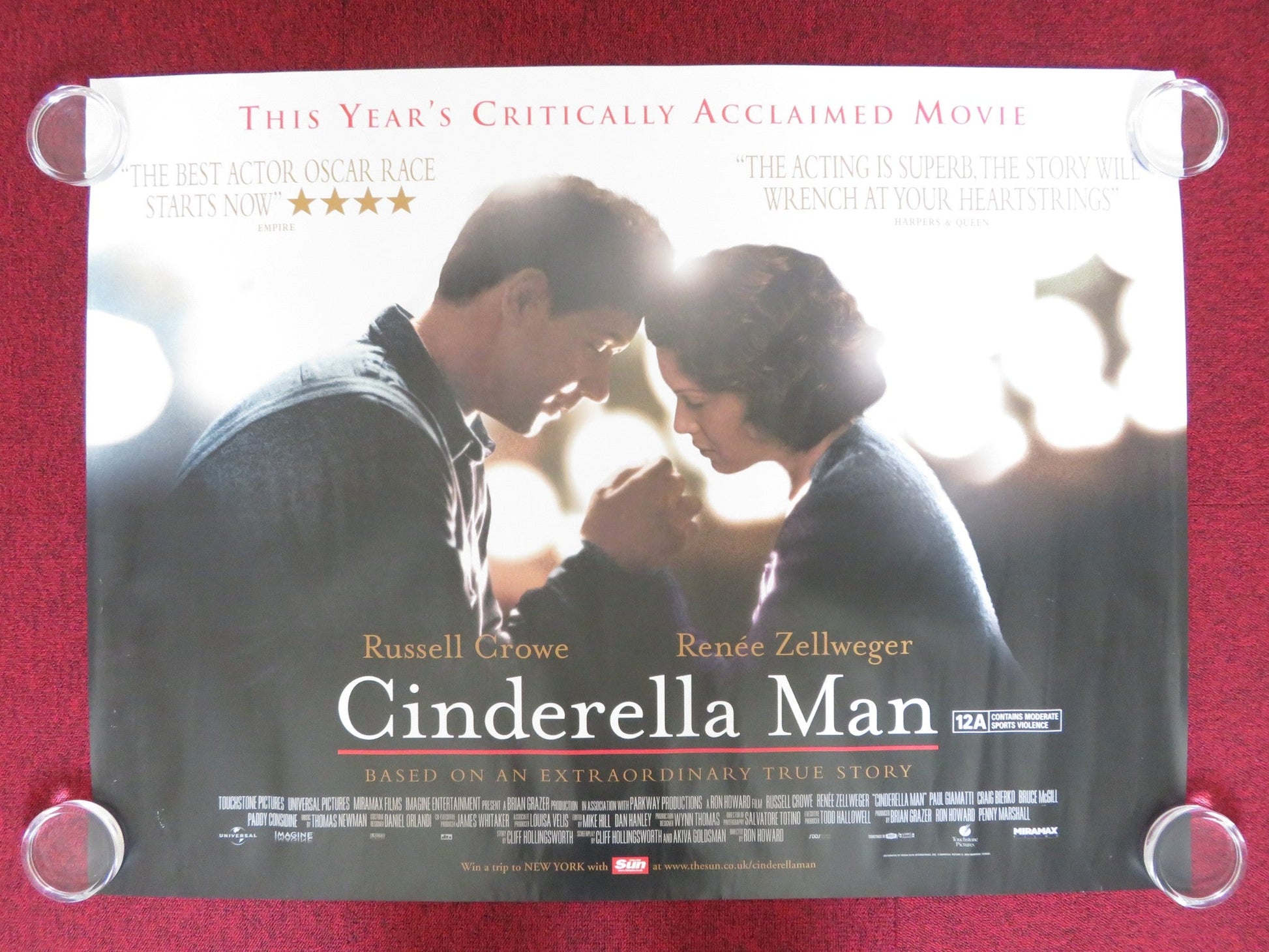 CINDERELLA MAN UK QUAD (30"x 40") ROLLED POSTER RUSSELL CROWE R. ZELLWEGER 2005 Rendezvous Cinema Movie posters