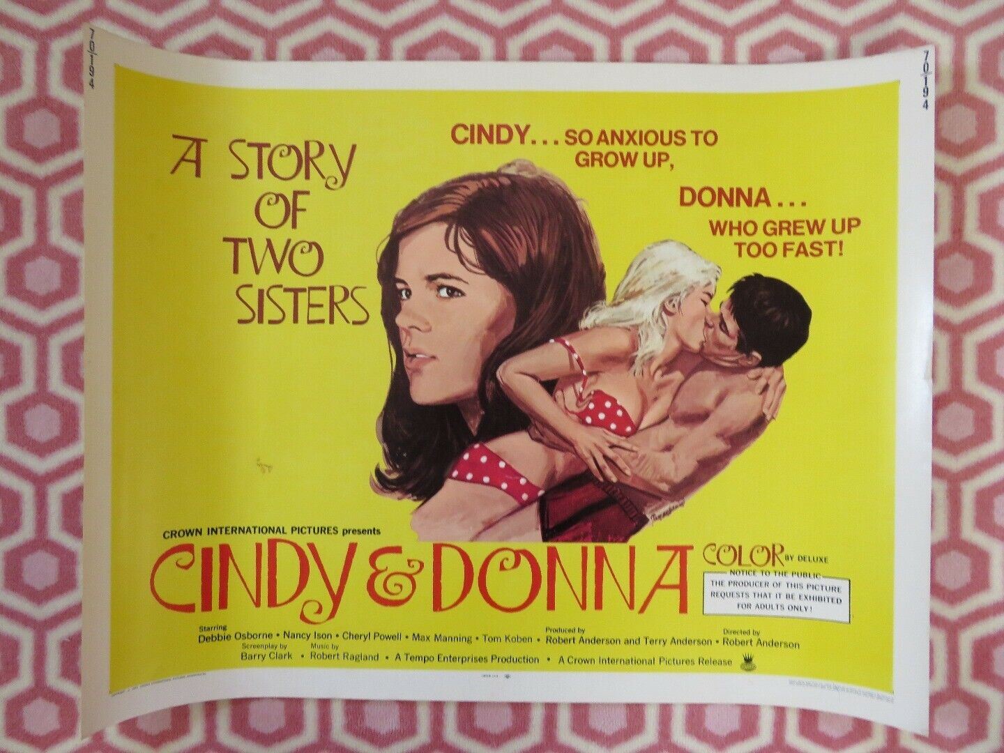 CINDY & DONNA US HALF SHEET (22"x 28") POSTER DEBBIE OSBORNE NANCY ISON 1970 Movie posters