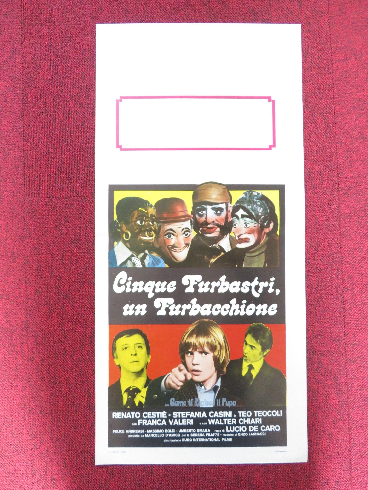 CINQUE FURBASTRI, UN FURBACCHIONE ITALIAN LOCANDINA POSTER RENATO CESTIE 1977 Rendezvous Cinema Movie posters