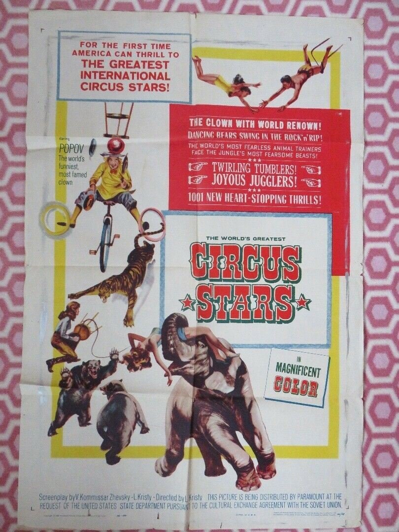 CIRCUS STARS US ONE SHEET POSTER POPPY THE CLOWN L.KRISTY 1960 Rendezvous Cinema Movie posters