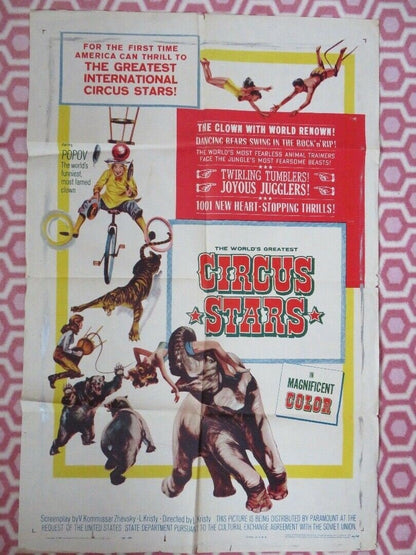 CIRCUS STARS US ONE SHEET POSTER POPPY THE CLOWN L.KRISTY 1960 Rendezvous Cinema Movie posters