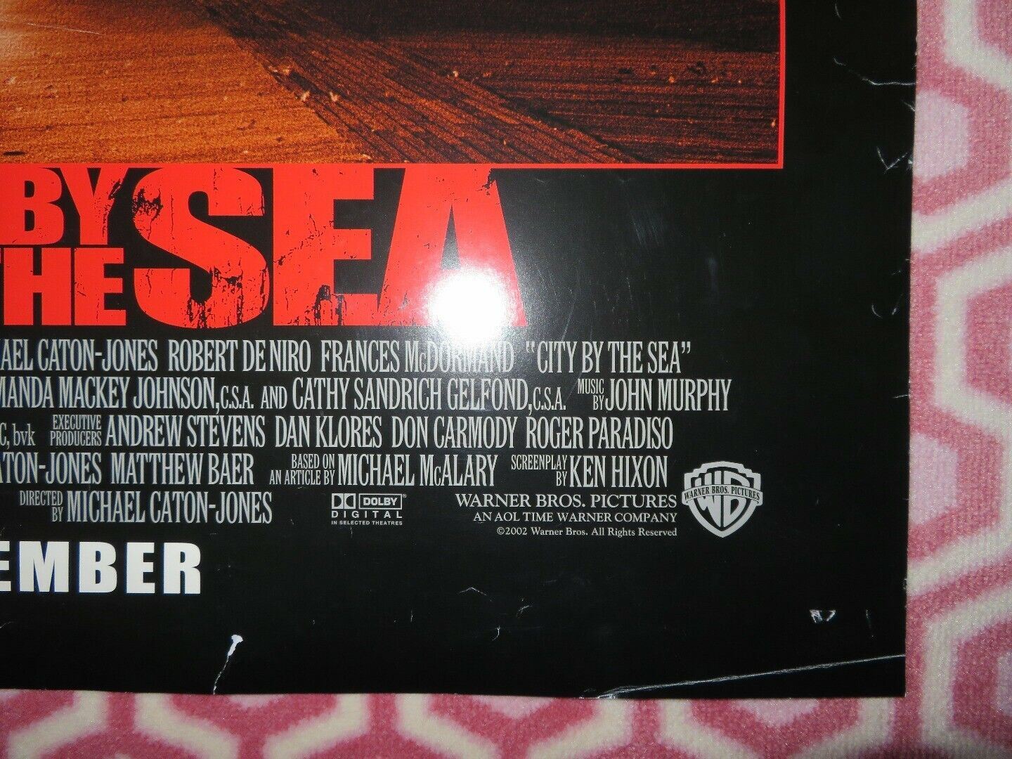 CITY BY THE SEA US ONE SHEET ROLLED POSTER ROBERT DENIRO FRANCES MCDORMAND 2002 Movie posters