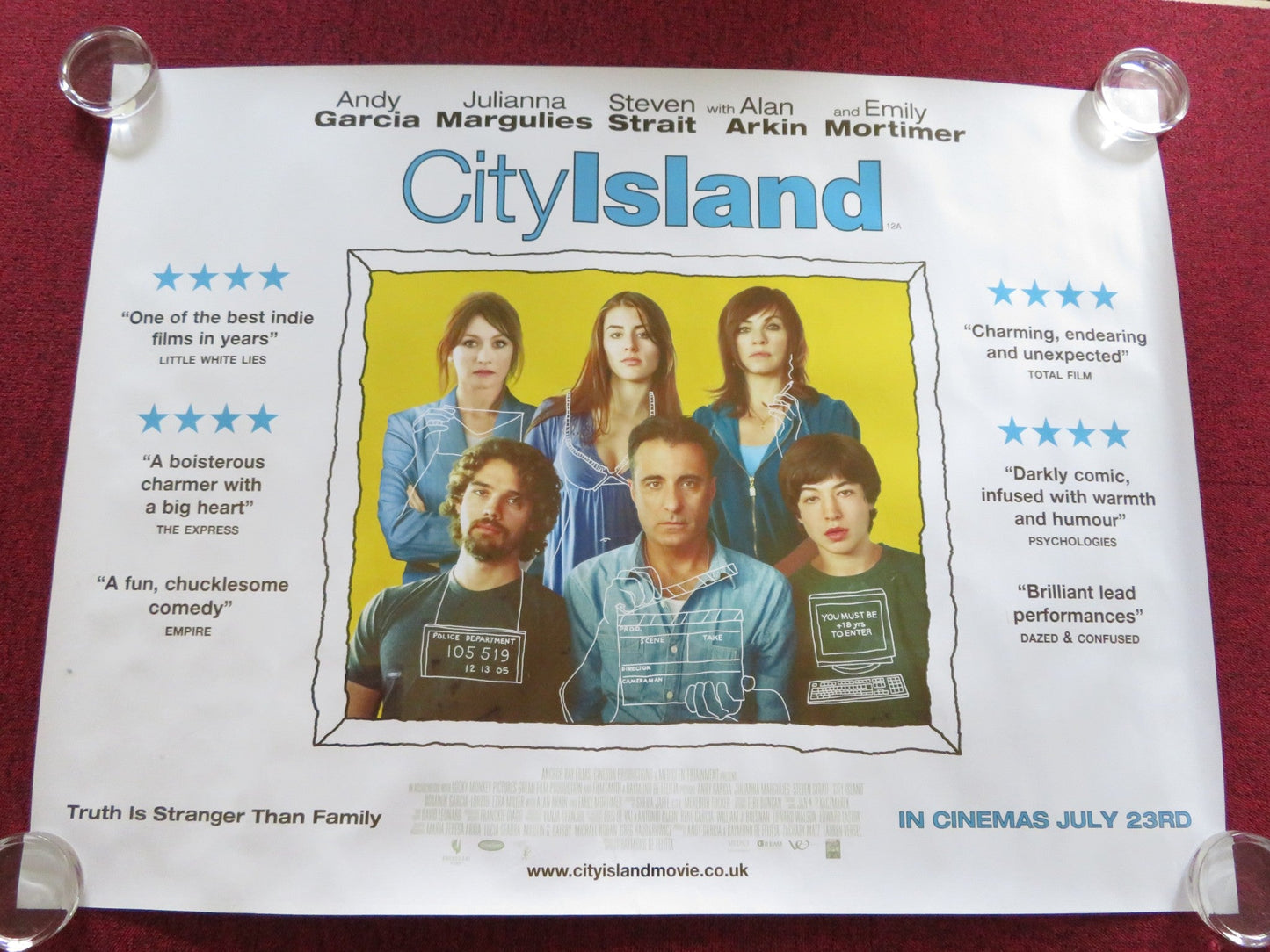 CITY ISLAND UK QUAD ROLLED POSTER ANDY GARCIA EZRA MILLER 2009 Rendezvous Cinema Movie posters