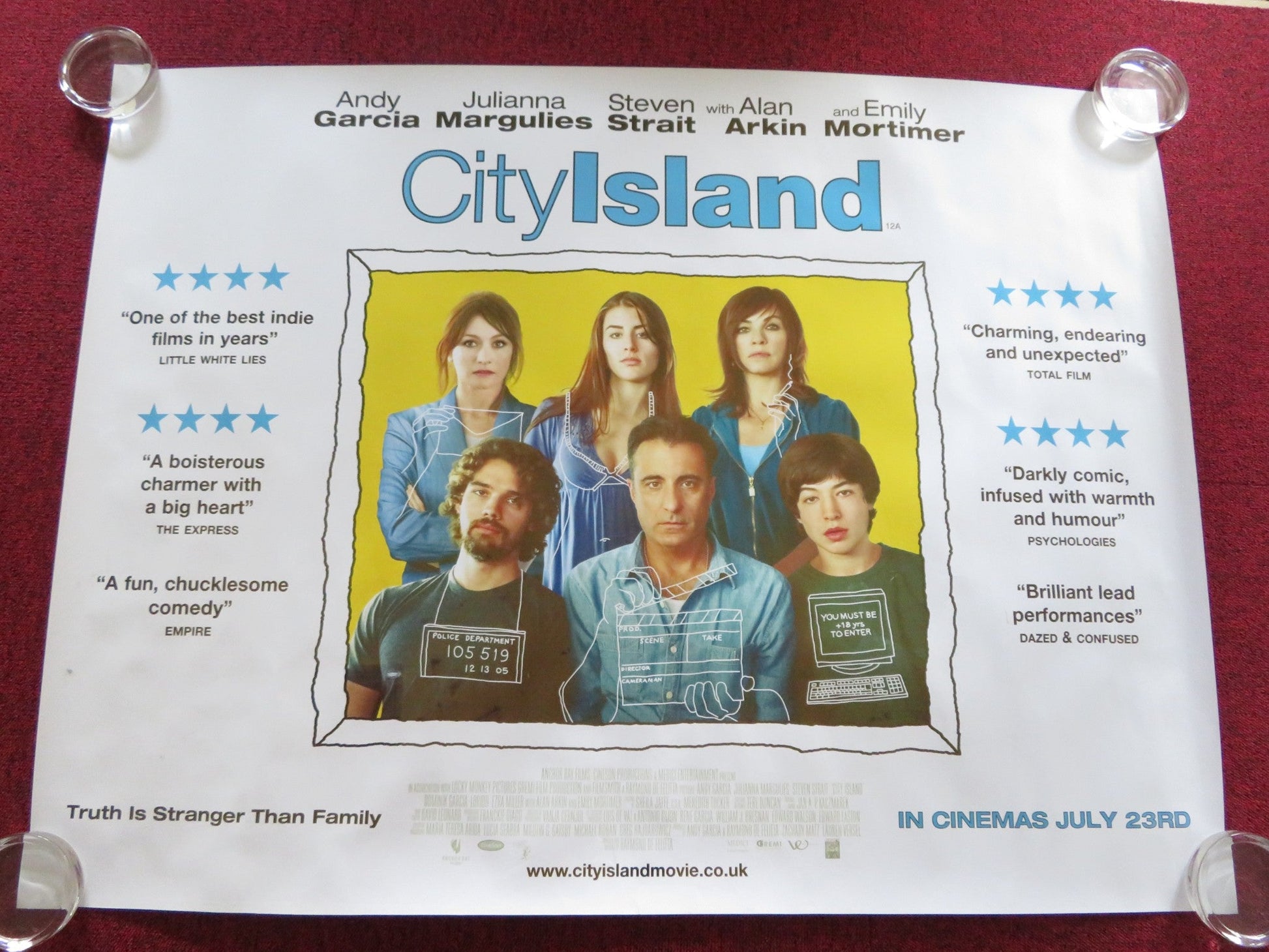 CITY ISLAND UK QUAD ROLLED POSTER ANDY GARCIA EZRA MILLER 2009 Rendezvous Cinema Movie posters