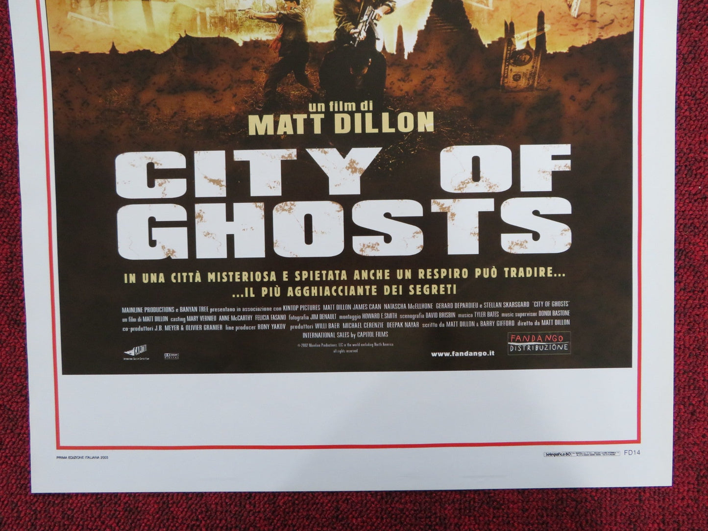 CITY OF GHOSTS ITALIAN LOCANDINA POSTER MATT DILLON JAMES CAAN 2003 Rendezvous Cinema Movie posters