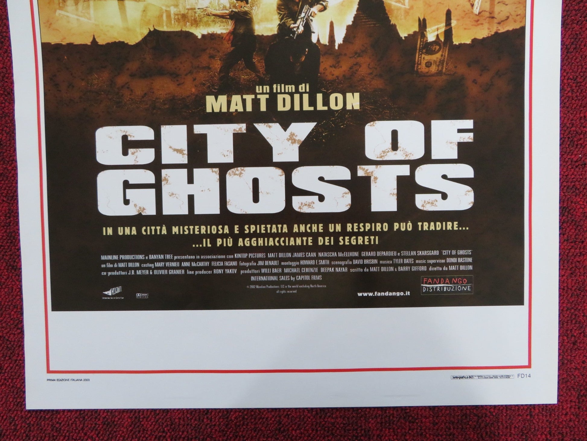CITY OF GHOSTS ITALIAN LOCANDINA POSTER MATT DILLON JAMES CAAN 2003 Rendezvous Cinema Movie posters