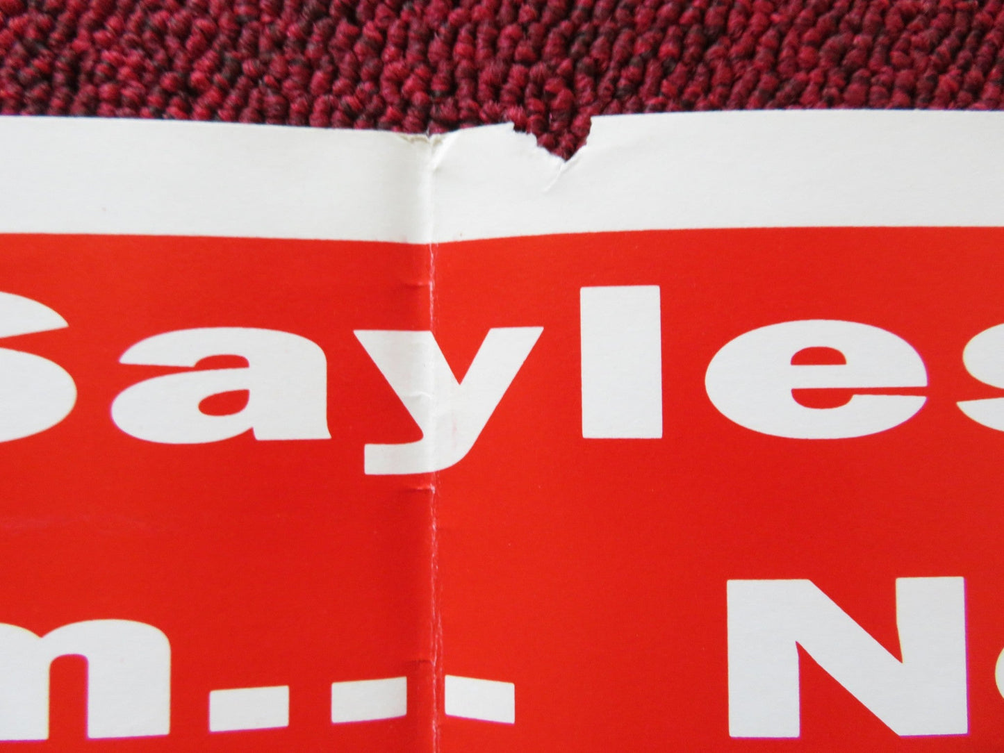 CITY OF HOPE UK QUAD POSTER FOLDED JOHN SAYLES VINCENT SPANO 1991 Rendezvous Cinema Movie posters