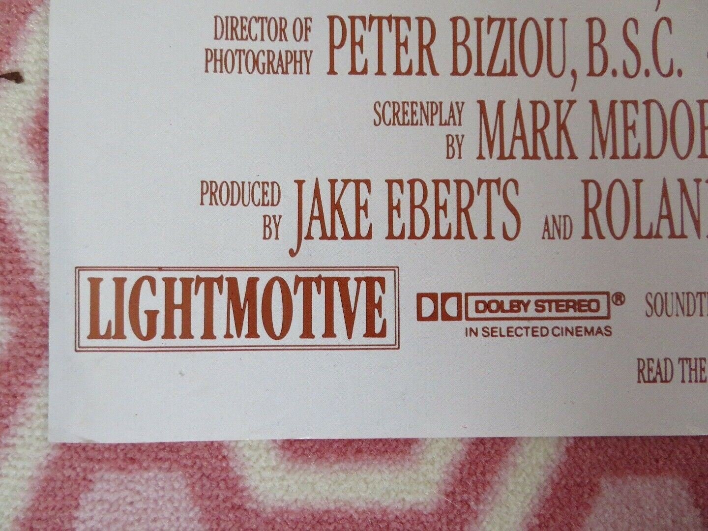 CITY OF JOY BRITISH QUAD (30"x40") POSTER PATRICK SWAYZE ART MALIK 1992 Movie posters