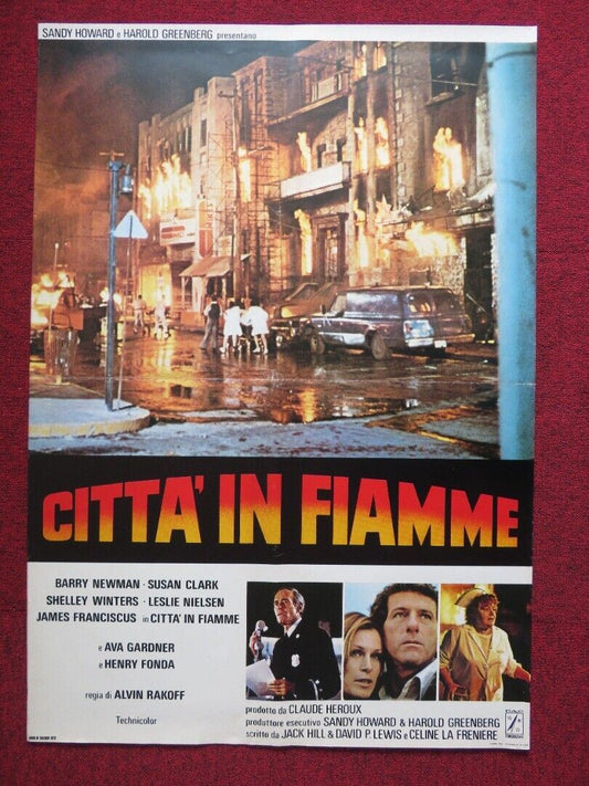 CITY ON FIRE ITALIAN FOGLIO ROLLED POSTER HENRY FONDA SHELLEY WINTERS 1979 Movie posters