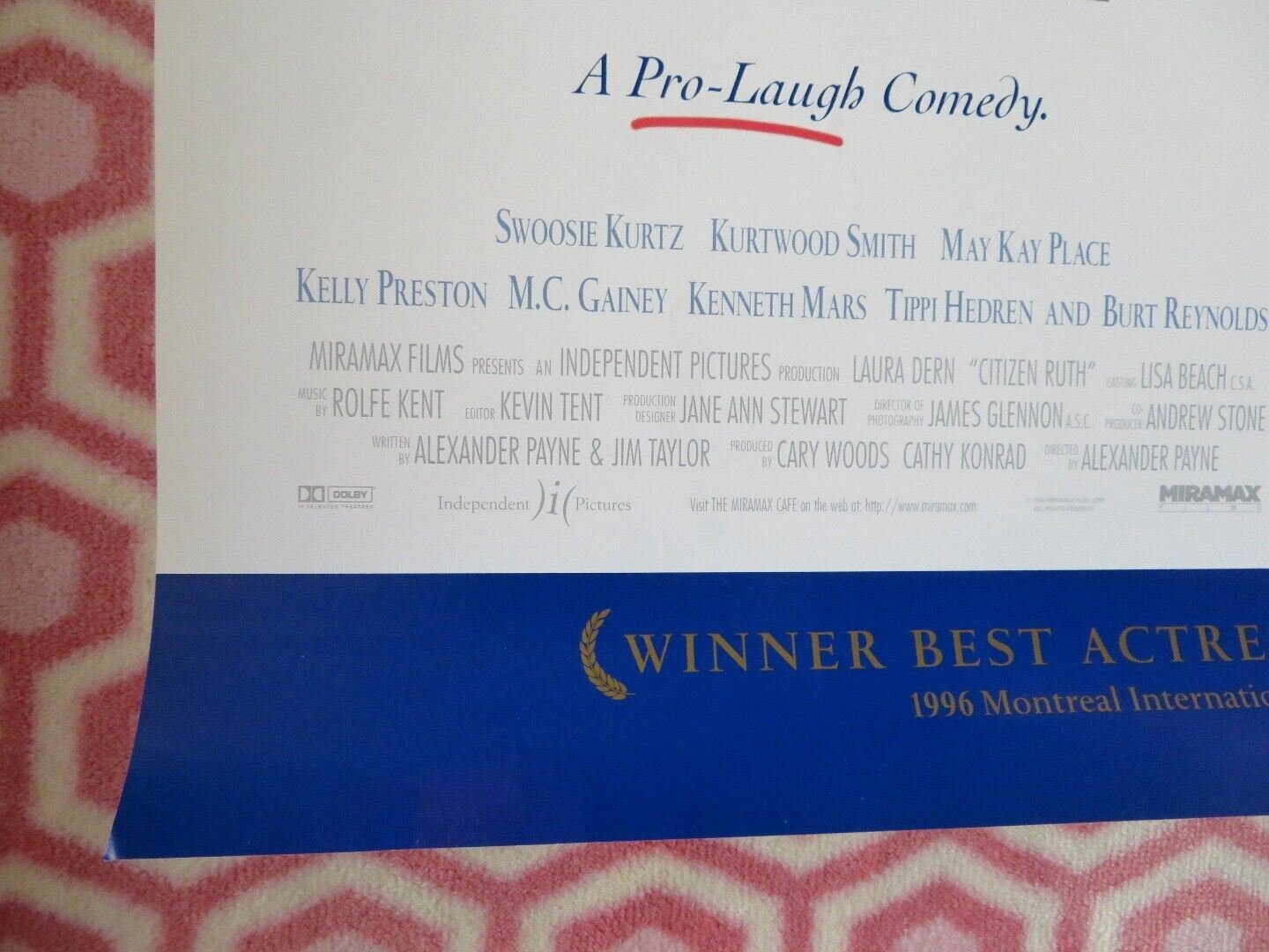 CITZEN RUTH US ONE SHEET ROLLED POSTER LAURA DERN 1996 Movie posters