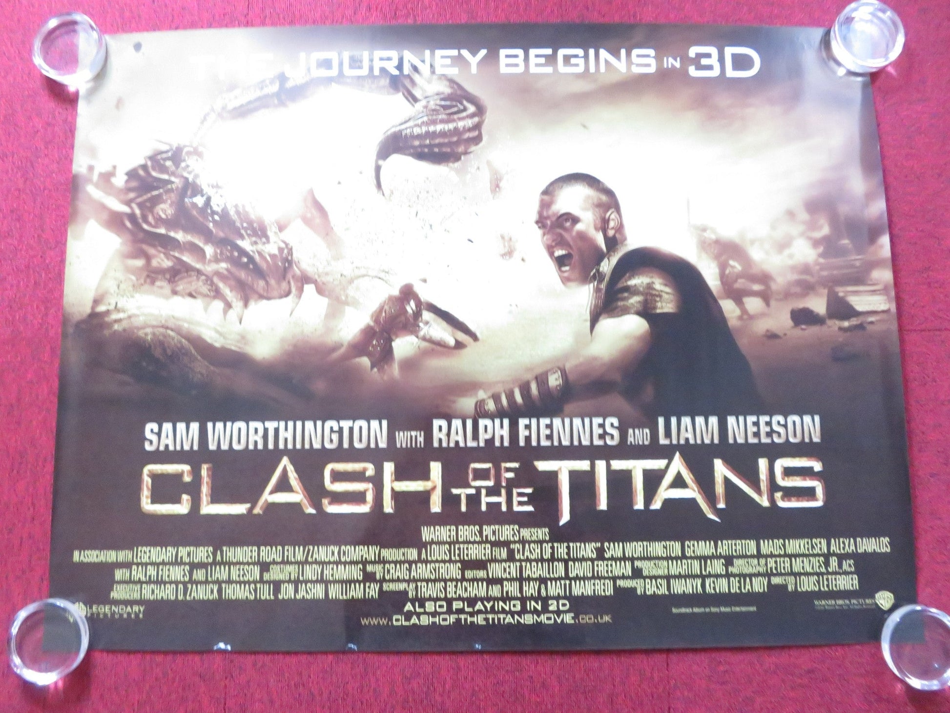 CLASH OF THE TITANS - B UK QUAD ROLLED POSTER SAM WORTHINGTON LIAM NEESON 2010 Rendezvous Cinema Movie posters