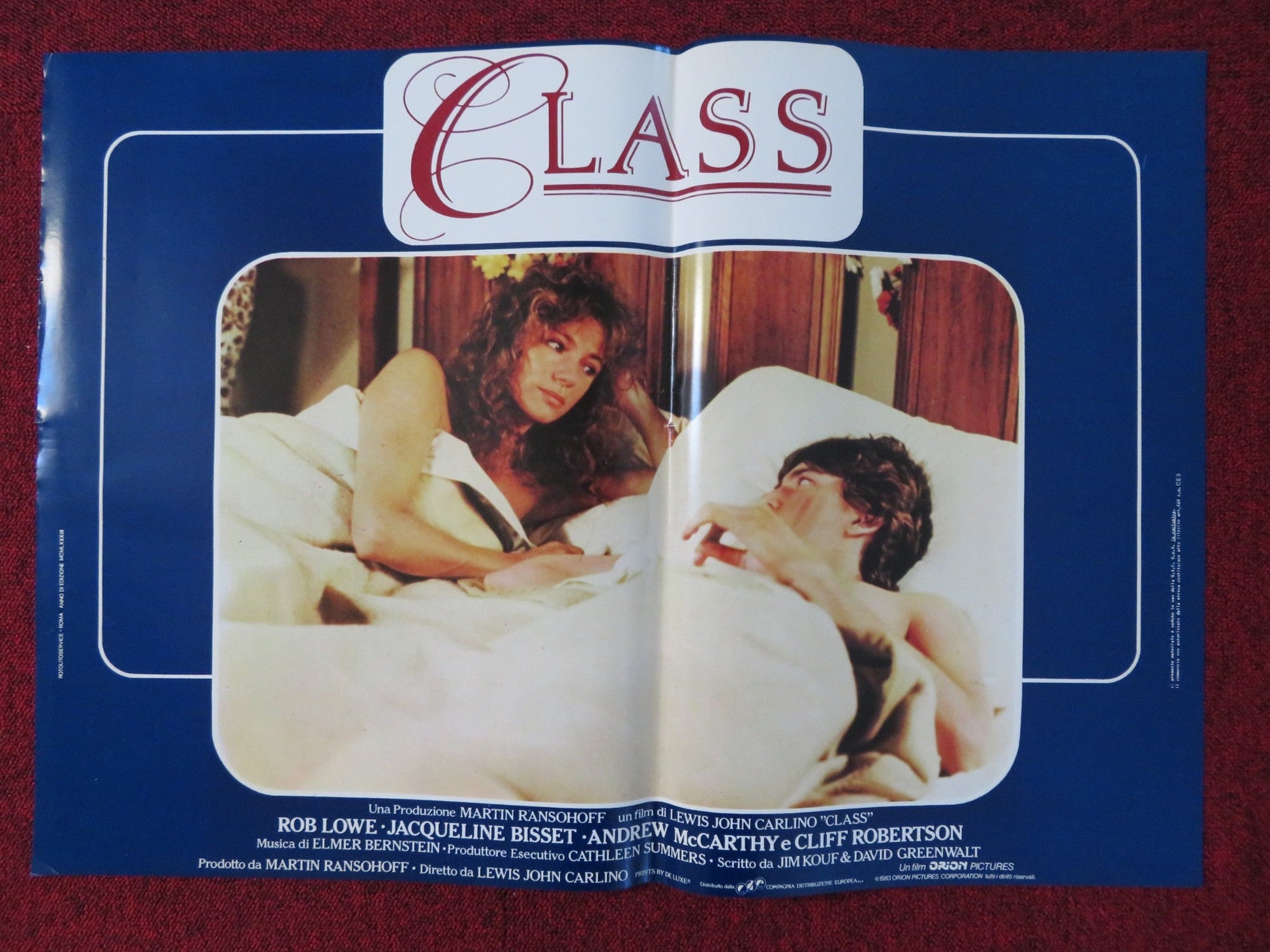CLASS - A ITALIAN FOTOBUSTA POSTER ROB LOWE ANDREW MCCARTHY 1983 Rendezvous Cinema Movie posters