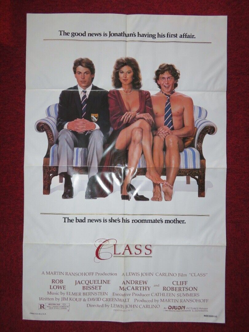 CLASS FOLDED US ONE SHEET POSTER ROB LOWE ANDREW MCARTHY 1983 Movie posters