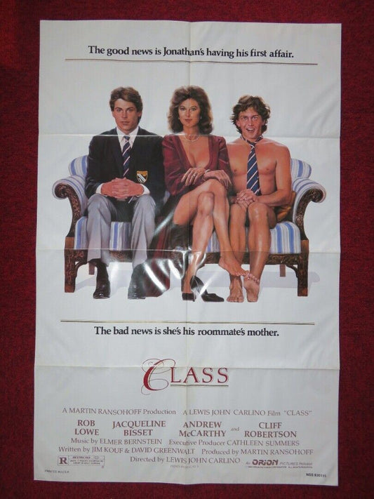 CLASS FOLDED US ONE SHEET POSTER ROB LOWE ANDREW MCARTHY 1983 Movie posters