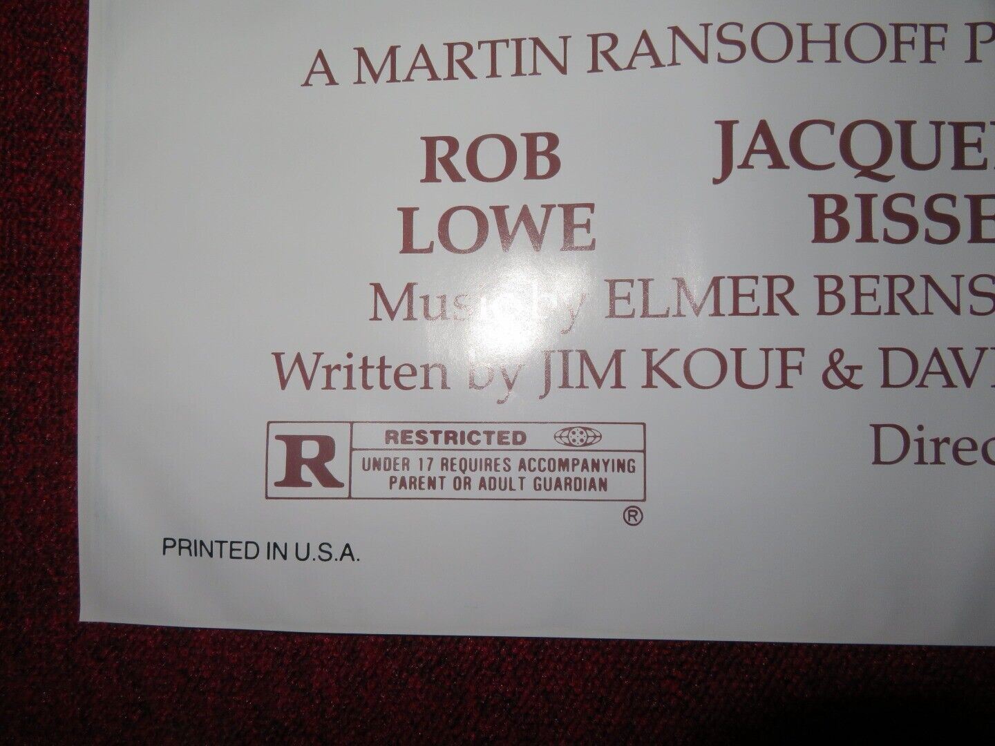 CLASS FOLDED US ONE SHEET POSTER ROB LOWE ANDREW MCARTHY 1983 Movie posters