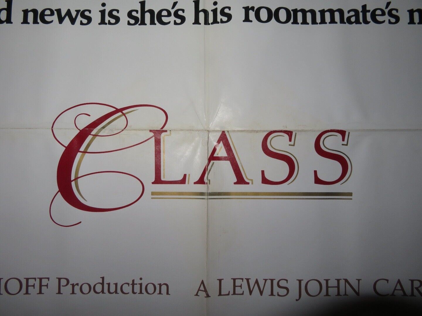 CLASS FOLDED US ONE SHEET POSTER ROB LOWE ANDREW MCARTHY 1983 Movie posters