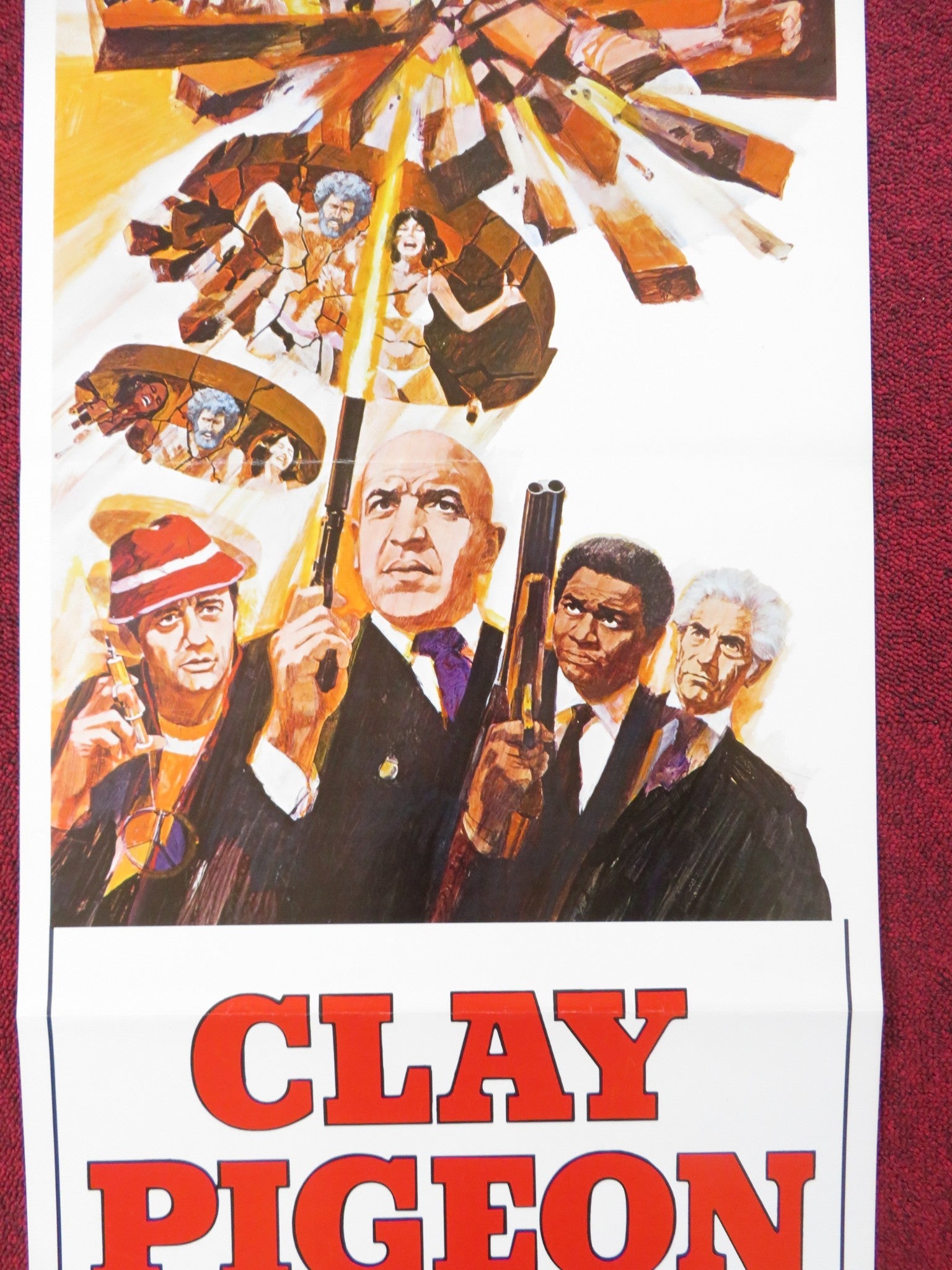 CLAY PIGEON US INSERT (14"x 36") POSTER TELLY SAVALAS ROBERT VAUGHN 1971 Rendezvous Cinema Movie posters