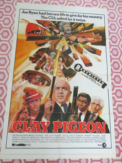 CLAY PIGEON US ONE SHEET POSTER TELLY SAVALAS ROBERT VAUGHN TOM STERN Movie posters