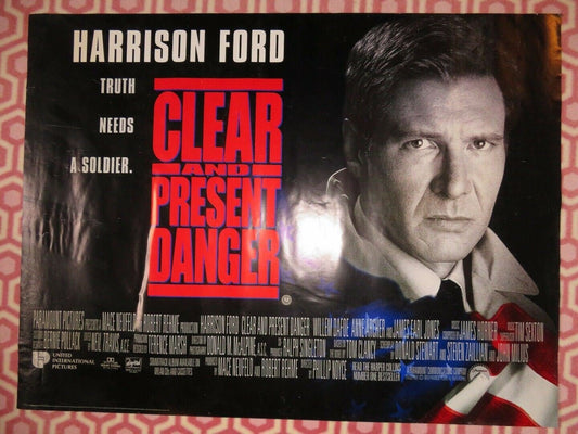 CLEAR AND PRESENT DANGER QUAD (30"x 40") ROLLED POSTER HARRISON FORD TOM CLANCY Movie posters