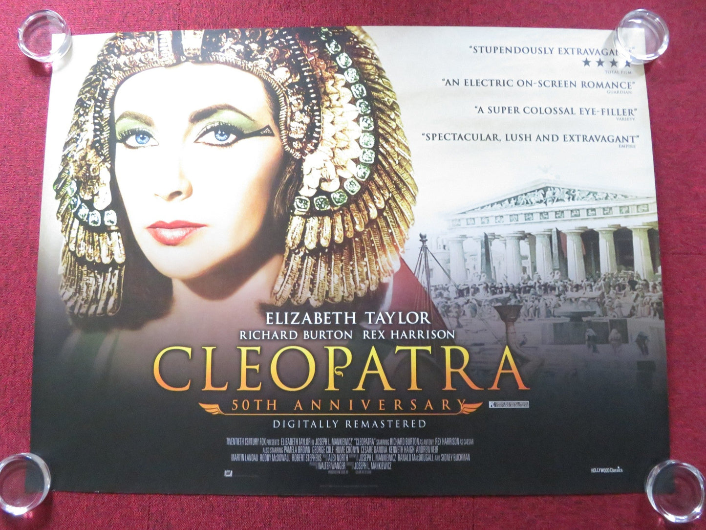 CLEOPATRA UK QUAD (30"x 40") ROLLED POSTER ELIZABETH TAYLOR RICHARD BURTON R2013 Rendezvous Cinema Movie posters