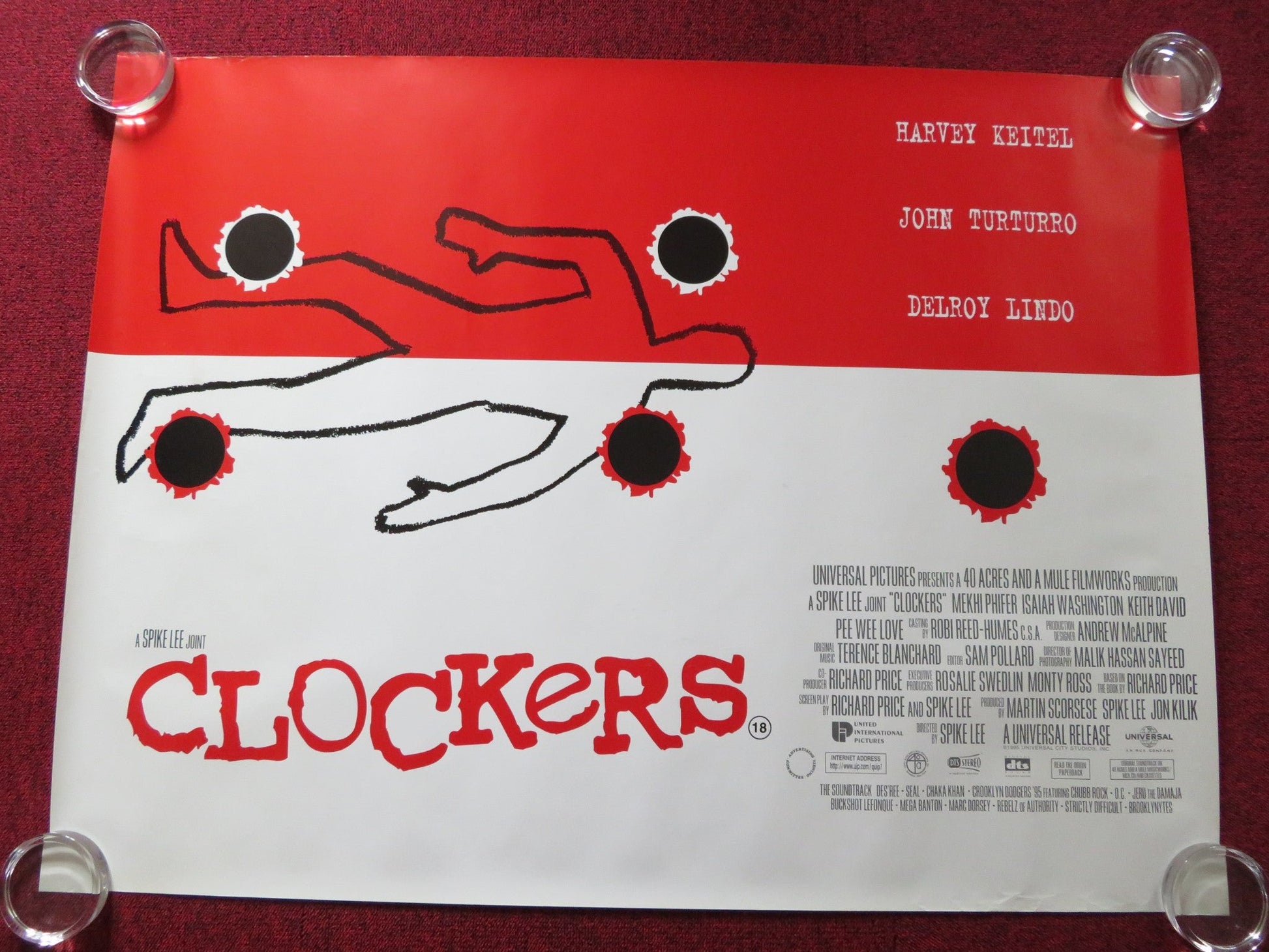 CLOCKERS UK QUAD (30"x 40") ROLLED POSTER SPIKE LEE HARVEY KEITEL 1995 Rendezvous Cinema Movie posters