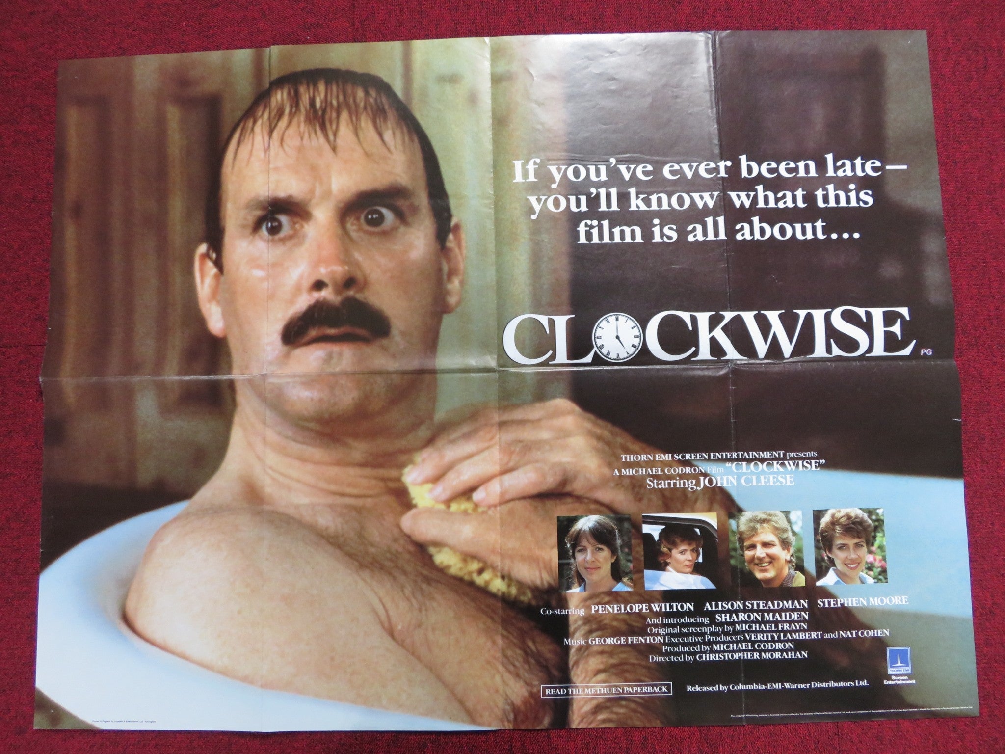 CLOCKWISE UK QUAD POSTER FOLDED JOHN CLEESE PENNYLEATHERBARROW 1986 ...