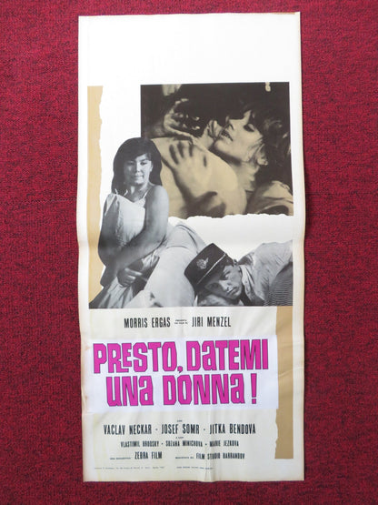 CLOSELY WATCHED TRAINS - B ITALIAN LOCANDINA POSTER VACLAV NECKAR J. SOMR 1967 Rendezvous Cinema Movie posters