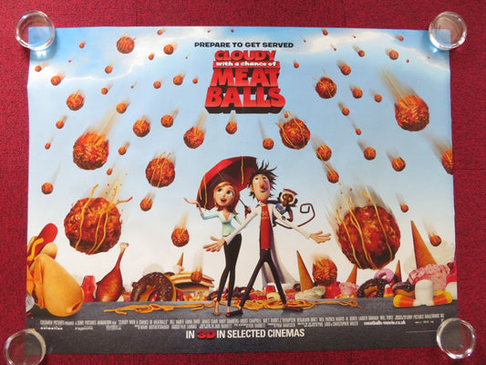 CLOUDY WITH A CHANCE OF MEATBALLS UK QUAD (30"x 40") ROLLED POSTER B. HADER 2009 Rendezvous Cinema Movie posters