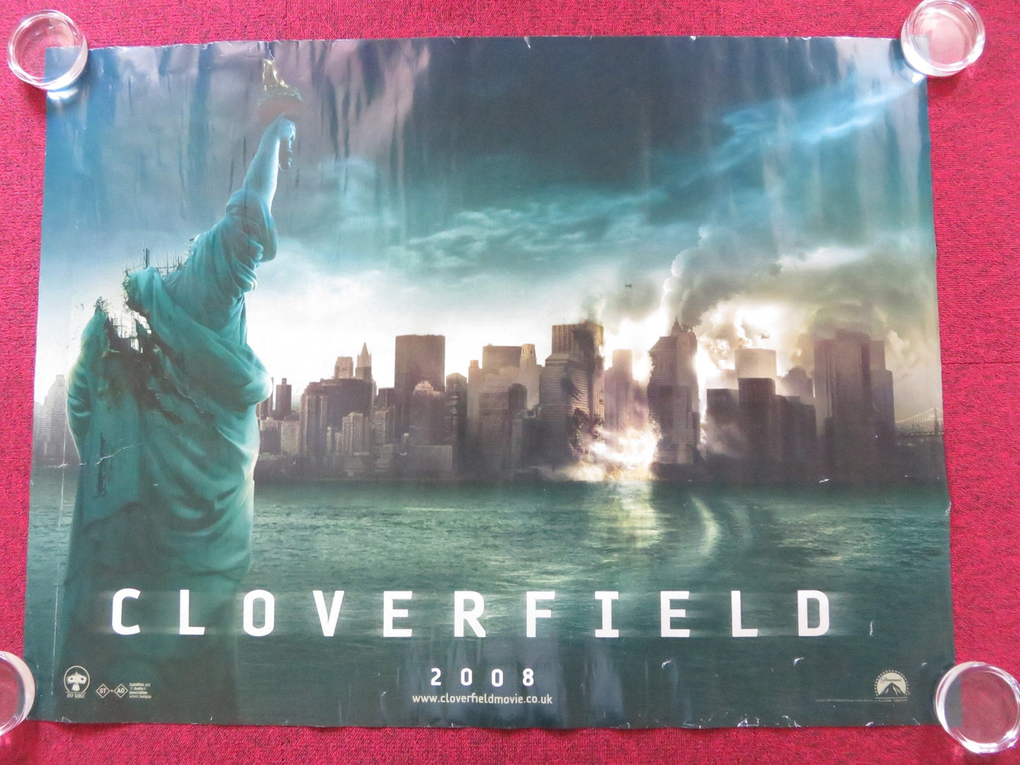 CLOVERFIELD UK QUAD (30"x 40") ROLLED POSTER LIZZY CAPLAN JESSICA LUCAS 2008 Rendezvous Cinema Movie posters