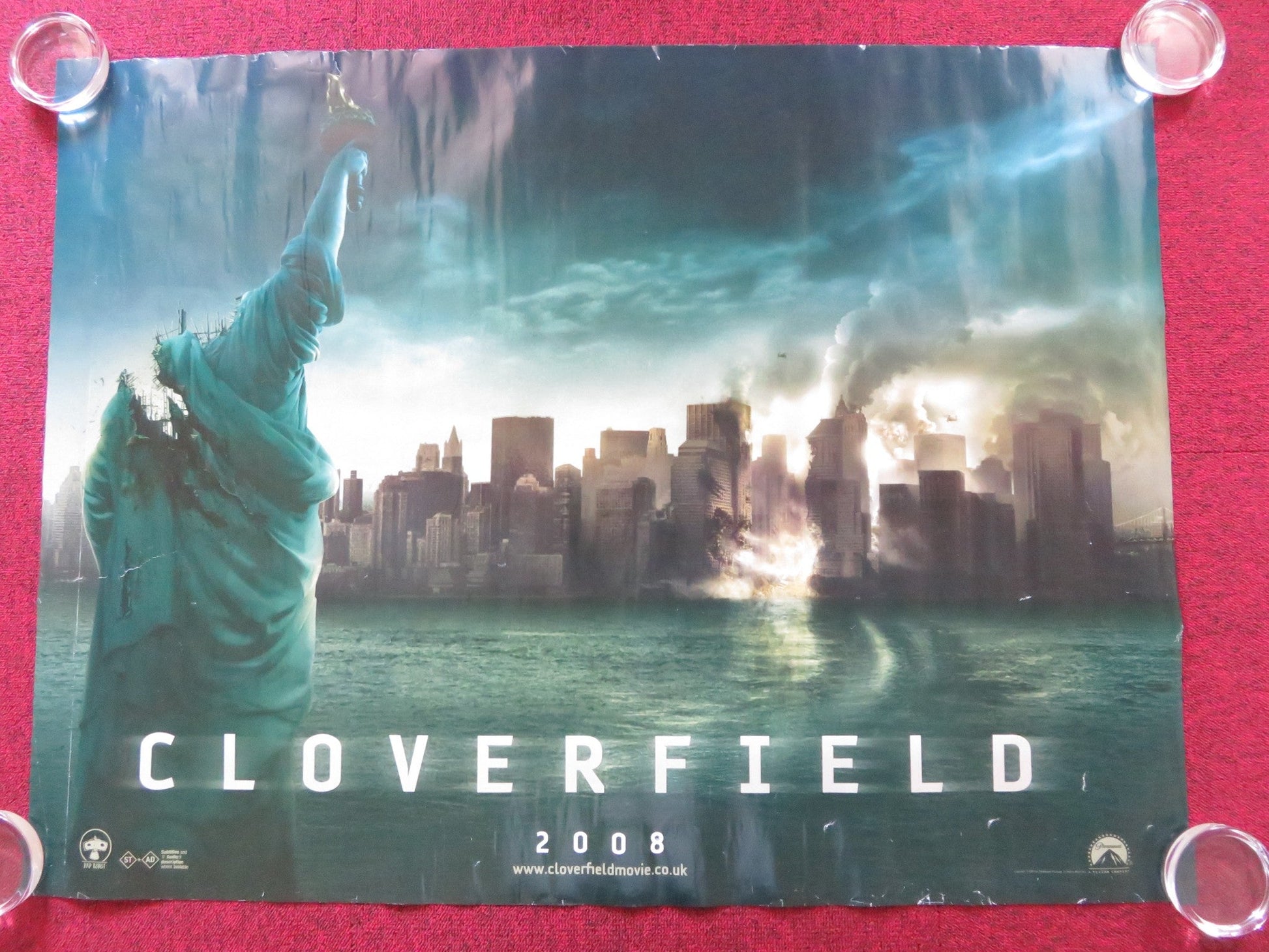 CLOVERFIELD UK QUAD (30"x 40") ROLLED POSTER LIZZY CAPLAN JESSICA LUCAS 2008 Rendezvous Cinema Movie posters