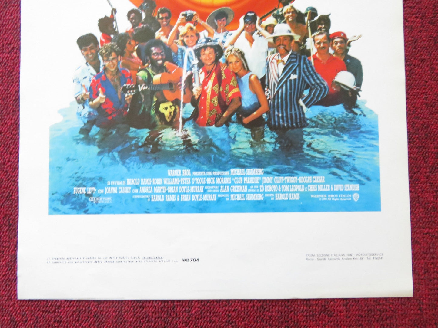 CLUB PARADISE ITALIAN LOCANDINA POSTER ROBIN WILLIAMS PETER O'TOOLE 1987 Rendezvous Cinema Movie posters