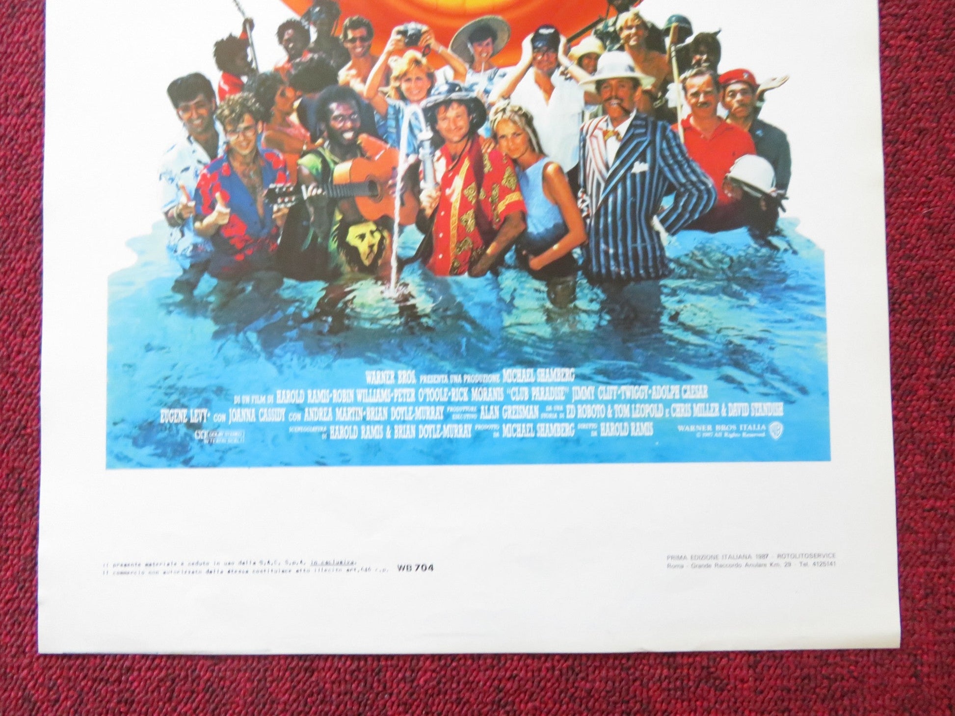 CLUB PARADISE ITALIAN LOCANDINA POSTER ROBIN WILLIAMS PETER O'TOOLE 1987 Rendezvous Cinema Movie posters