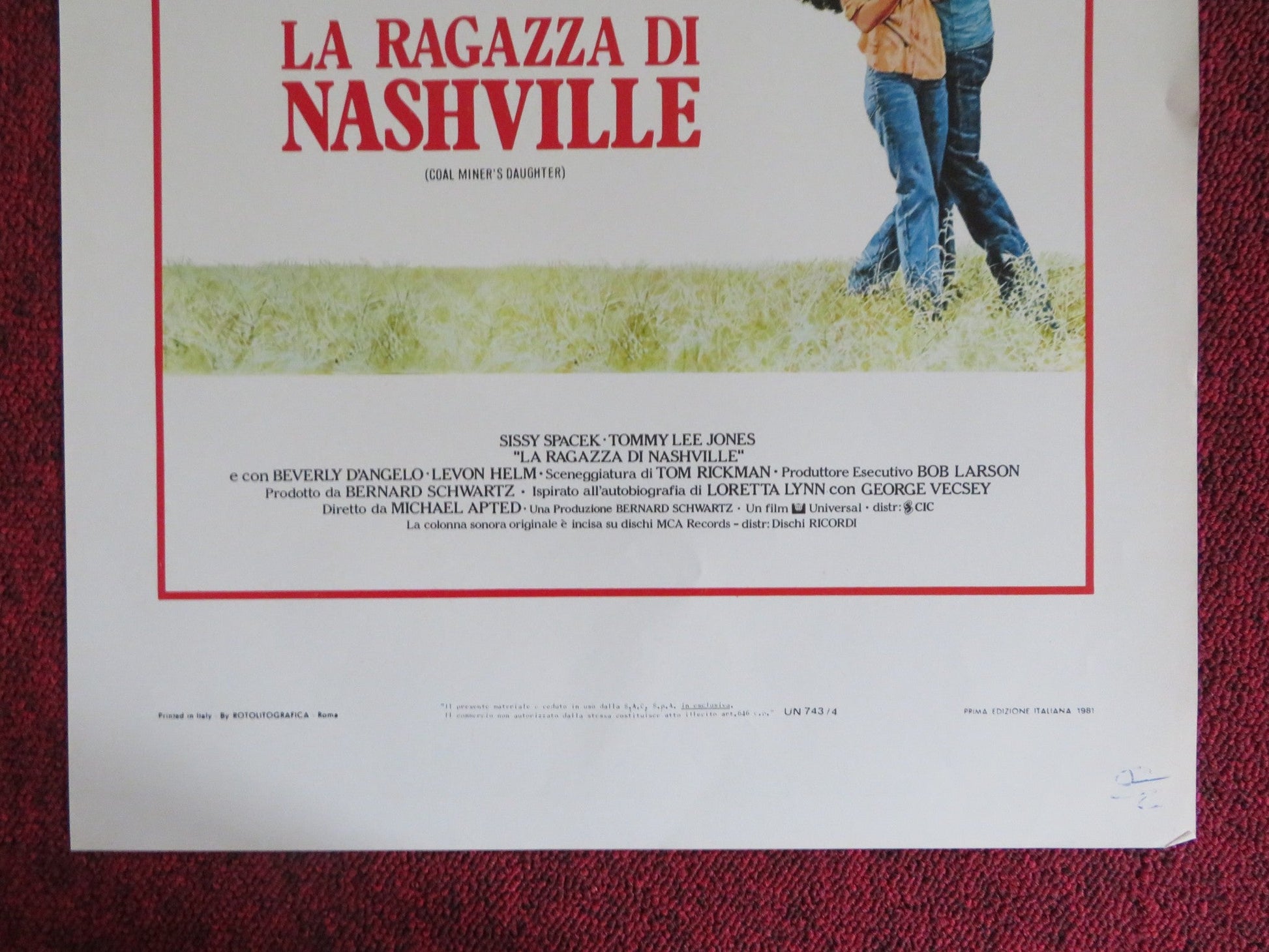 COAL MINER'S DAUGHTER ITALIAN LOCANDINA POSTER SISSY SPACEK TOMMY LEE JONES 1981 Rendezvous Cinema Movie posters