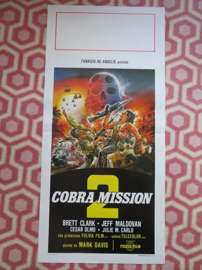 COBRA MISSION 2 ITALIAN LOCANDINA (27.5"x13") POSTER BRETT CLARK 1988 Movie posters