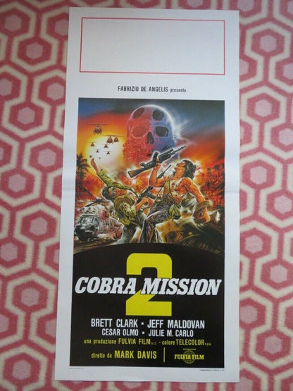 COBRA MISSION 2 ITALIAN LOCANDINA (27.5"x13") POSTER BRETT CLARK 1988 Movie posters