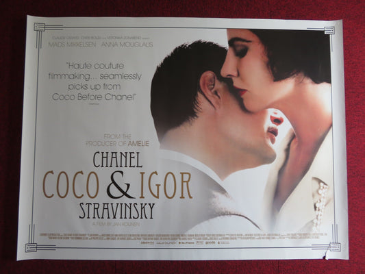 COCO CHANEL AND IGOR STRAVINSKY UK QUAD (30"x 40") ROLLED POSTER 2009 Rendezvous Cinema Movie posters